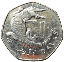 Republic Of Gambia 2014 Coin 1 Dalasi Crocodile