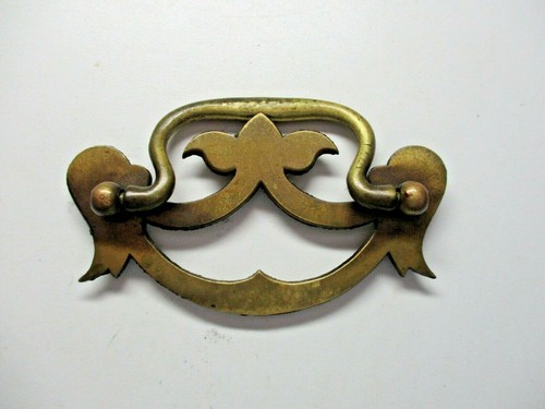 KBC Keeler K-423 Drawer 1920s Drop Bail Pull Handle Dark Brass 3" Centers 1 Vtg - Picture 3 of 6