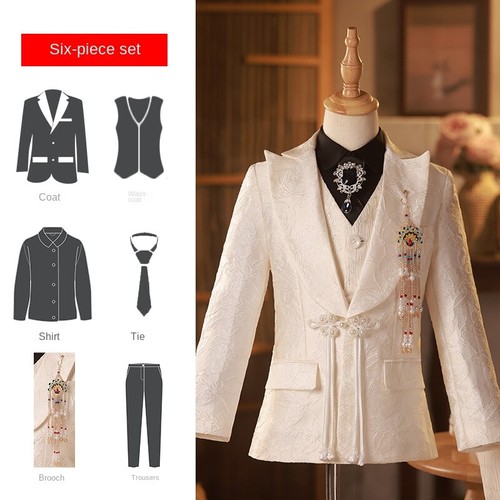 Boys' suit,flower boy dress,Kids Catwalk host piano performance blazer suit - Picture 9 of 9