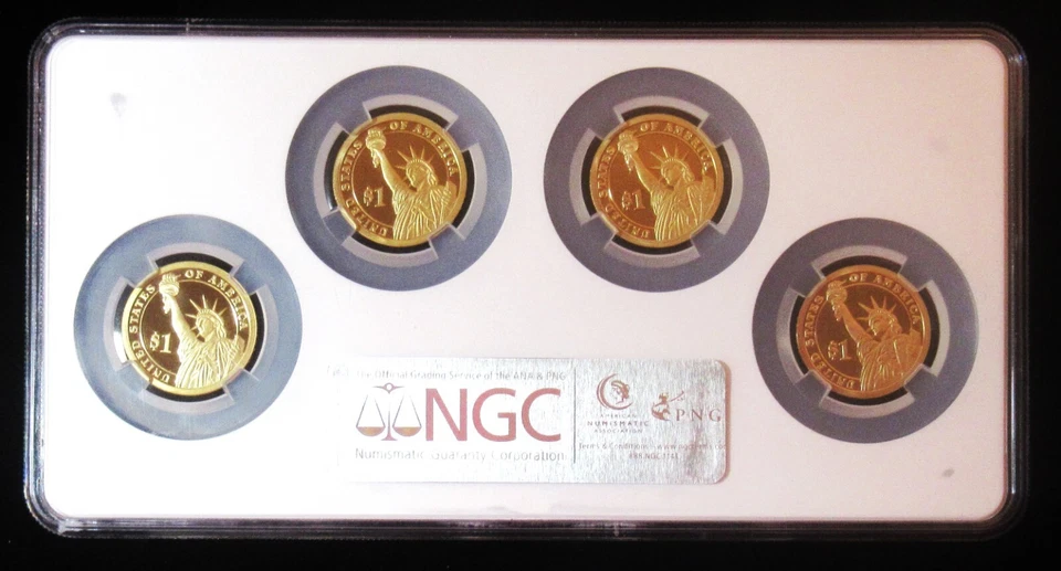 2008-S Presidential Dollars One Dollar 4 Coin Set NGC PR69 - Image 2 of 2