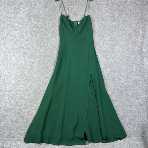 Reformation Women's Emerald Green Juliette Midi Dress Size 2