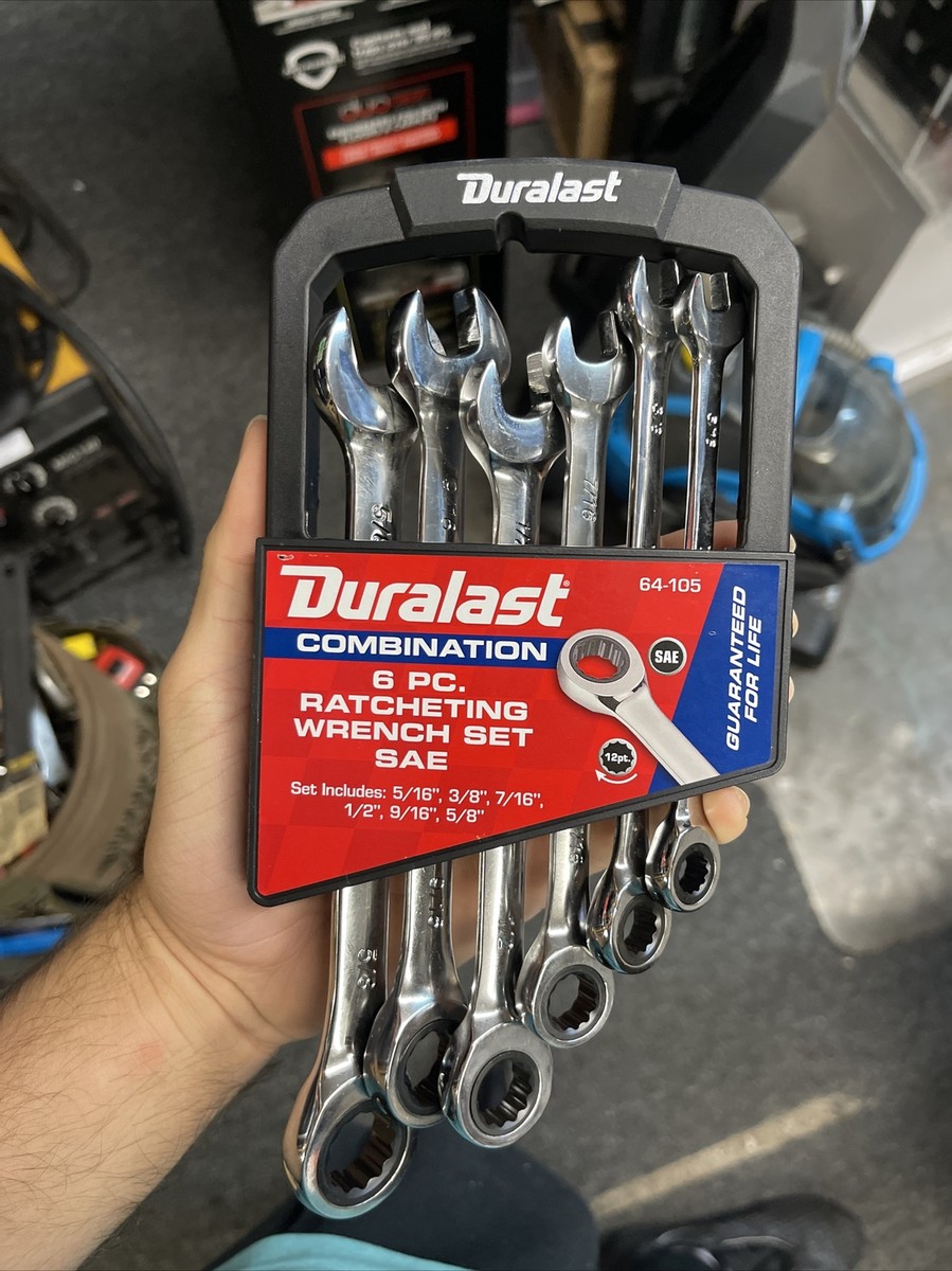 Duralast Reversible Ratcheting Wrench Set 6PC SAE 64 105 New