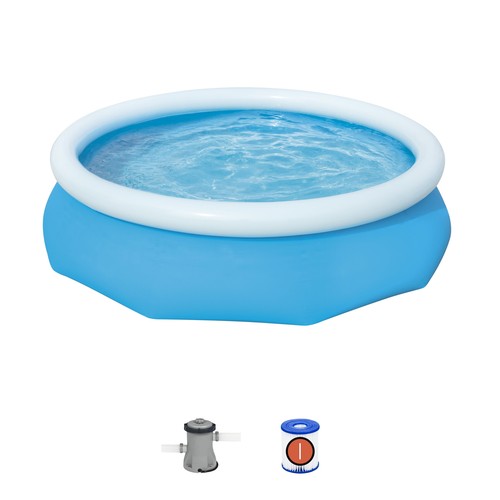 Oberirdischer 10 Fuß x 30 Zoll runder Pool Filter Pumpe Schlauch, blau Hauswasser - Bild 4 von 10