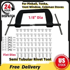 For Pinball 1/8" Dia Semi Tubular Rivet Fixt DiesTool Tonka Vent Window Fixed