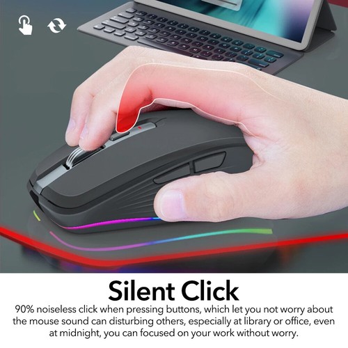 PC Maus Wireless USB Kabellos Mouse Computer Notebook Laptop Funkmaus Aufladbar - Bild 4 von 26