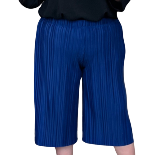 MUJERES CULOTTES DAMAS LISO ARRUGADO PLISADO CINTURA ELÁSTICA PANTALONES CORTOS LARGOS TALLA GRANDE - Imagen 6 de 24