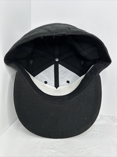 Dickies Cap Hat Embroidered Stitched Part Wool Black On Black Sz L 7 3/8 NOS - Picture 7 of 9