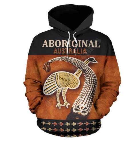Unisex Hoodie JUMPER With Aboriginal Graphic Design Pullover - Foto 3 di 3