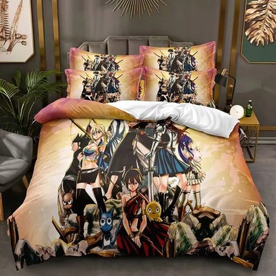 12.Anpassbar Bettwäsche Set Fairy Tail Bettdeckenbezug135x200 Kissenbezüge80x80
