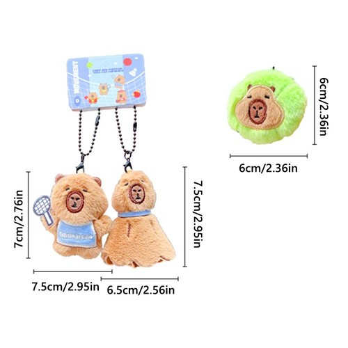 Cartoon Keyring Plush Doll Multicolor Capybara Doll Gift Toy - Picture 3 of 7