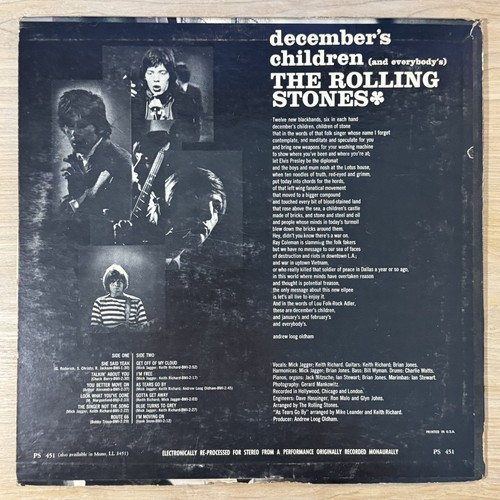 Rolling Stones December’s Children - 1965 US Stereophonic LP London PS451 VG/G+ - Picture 2 of 7