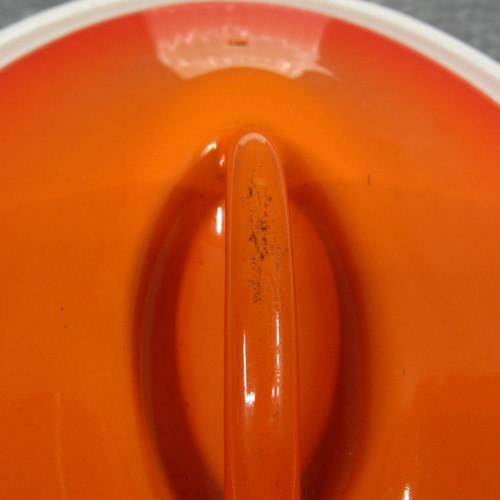 Vintage Cousances Le Cruset ovale Gusseisen orange Auflaufform & Deckel 26 cm - Bild 5 von 11