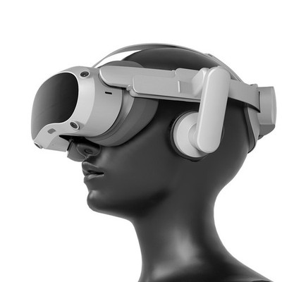 Stilvolle und leichte weiße Ohrenklappen-Kopfhörer für PICO4Ultra VR-Gebrauch