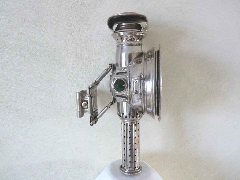 RARE Lanterne à bougie HERM RIEMANN Lampe phare vélo ancien lamp bicycle candle - Photo 2/4