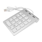  Mechanical Numeric Keypad USB 18-key Numpad 3 USB Ports Hub for Laptop Computer