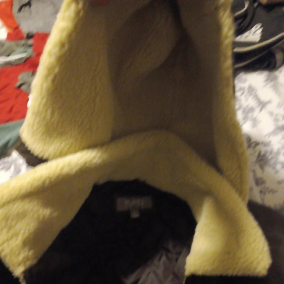 Chaqueta de aviador bombardero de cuero Wilson con capucha Sherpa para hombre talla L reversible Foto 3 de 3