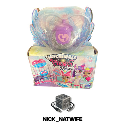 NEW Hatchimals Pixies Riders Shimmer Babies Twin Baby Riders w/ Nursery Set  