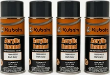 Genuine Kubota Touch-Up Spray Paint (Dark Gray 70000-00210) 12 oz, 4 Pack – OEM