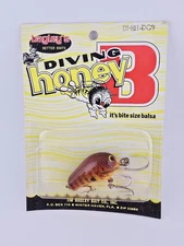 Vintage Bagley's Diving Honey B in Dark Crayfish On Natural Balsa DHBI-DC9 
