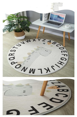 ABC Runder Teppich für Kinder Warm und Weich Alphabet Kinderzimmer Tier Vorleger Spaß Ru... - Bild 2 von 7