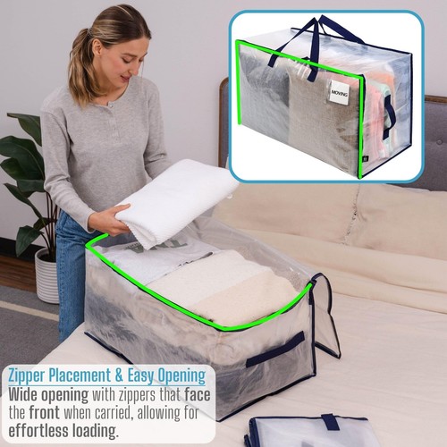 6 Pack Moving and Storage Bags, Heavy Duty, Alternative to Moving Boxes, Larg... - Picture 2 of 8