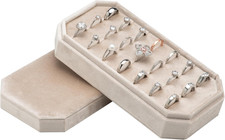 Velvet Ring Organizer Display Tray Jewelry Box Earring Holder Case for Wedding B