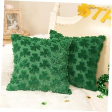  St. Patrick's Day Soft Plush Pillow 18" x 18" (Pack of 2) Green Shamrock