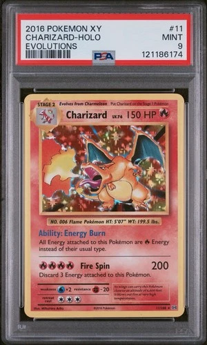 2016 Pokemon XY Evolutions Charizard Holo PSA 9 Mint #11/108