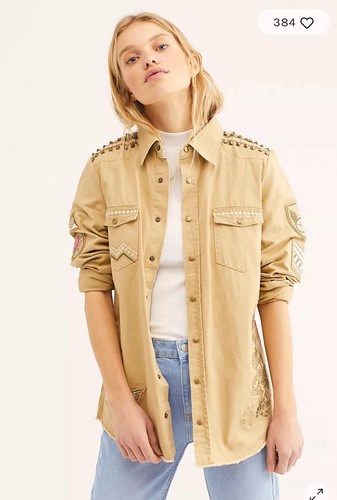 Spell and the gypsy collective Wanderer Panther Jacket In Taupe Size Large - Picture 3 of 11
