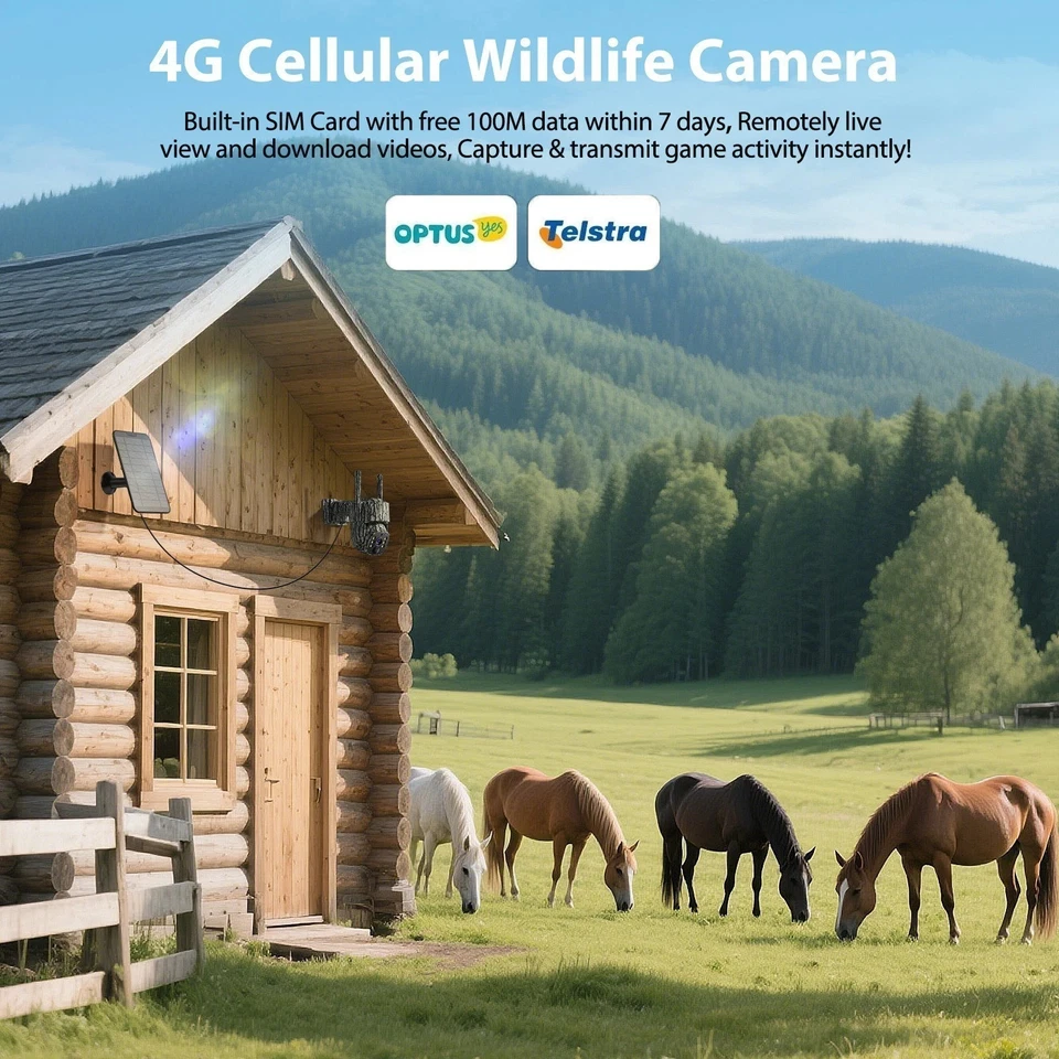 Built in SIM 4G LTE Solar Cellular Trail Camera 355° Pan 90° Tilt Motion Night - image 3 of 4