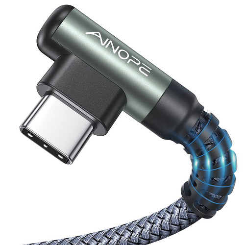 Fast Charging USB-C Cable 2-Pack 6.6Ft – Right Angle Braided for Galaxy & iPhone - Picture 9 of 12