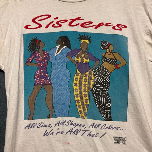 Hanes Beefy T Shirt Sisters Made in USA Black Queens We're All That Short Sleeve - Picture 7 of 14