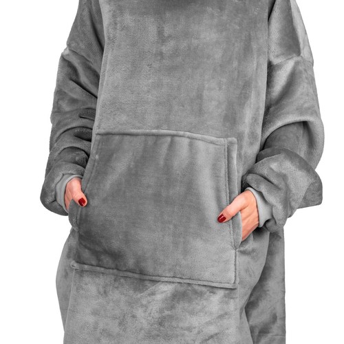 Sherpa Fleece Hoodie Blanket Hug Snug Extra Long Oversized Oodies Sweatshirt UK - Picture 19 of 86