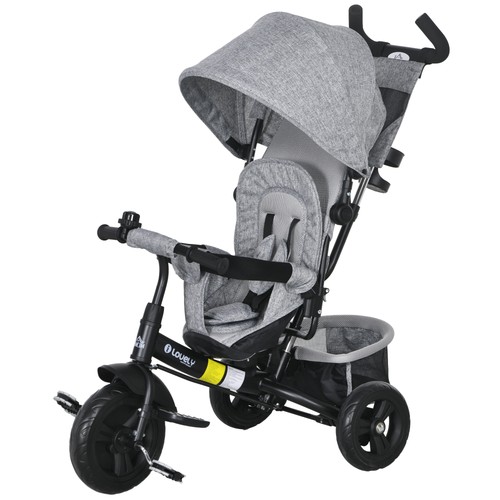 HOMCOM 6 in 1 Kids Trike, Stroller with Parent Handle, Grey - Picture 12 of 12