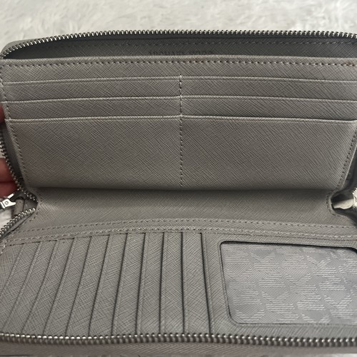 Michael Kors Jet Continental Large Gray Saffiano Leather Zip Wallet - Bild 4 von 7