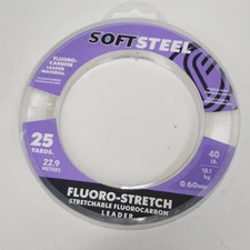 Soft Steel Fluoro-Stretch Leader 25yds 40lbs Fishing Line SF-25-40