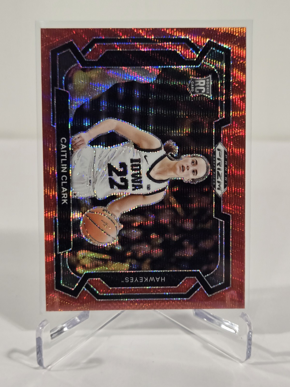 2024 Panini Prizm Draft Picks - Red Wave Prizm Variations #57 Caitlin Clark (RC)