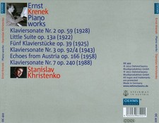 ERNST KRENEK: PIANO WORKS NEW CD
