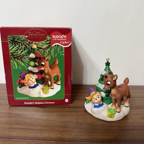 Rudolph Ornament Rudolph's Brightest Christmas Carlton Cards Lights