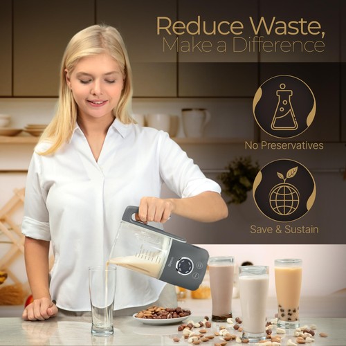 Beeze Automatische Nussmilch Maschine für Mandel Soja Hafer & Cashew Buch enthalten - Bild 4 von 5