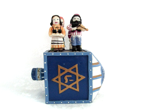Aviv Judaica Käsestreuer jüdische Familie mit Dreidel Bodenhalter - Bild 2 von 12