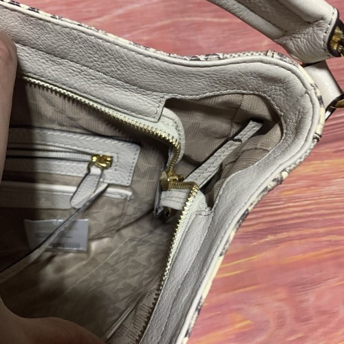 NWT- MICHAEL KORS JULIA Convertible Tote-Ecru Python Snake Embossed Leather bag - Picture 16 of 18