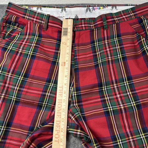 Royal & Awesome Hose Herren 40x34 rot kariert Golf Tartan Steward festlich - Bild 7 von 11