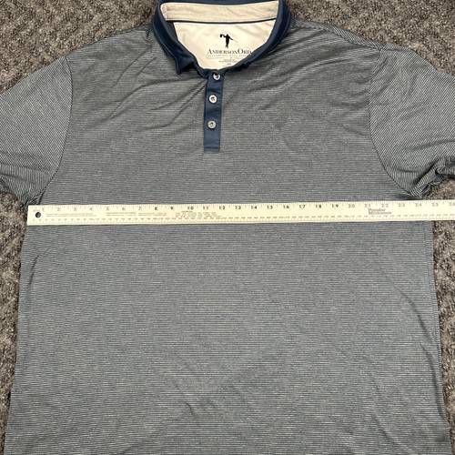 Anderson Ord Poloshirt Herren 2XL Blau Streifen Golf Performance - Bild 5 von 7