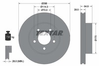 2X Bremsscheibe Vorne Textar 92119705 FÜR Jeep Bremsscheiben Scheibenbremse