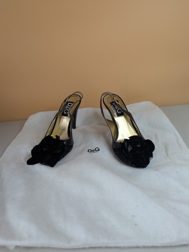 Zapatos de salón Dolce & Gabbana D&G Peep Toe Sling Back US7 EU37 con cubierta antipolvo *LEER - Imagen 2 de 12