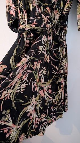 Women’s M&S Collection Dress – Size 20 Black Floral Short Sleeved - Picture 4 of 16