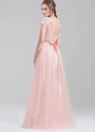 Damen Kleid Elegante Brautjungfernkleider Abschlussball Hochzeitskleid Rosa XL - Bild 2 von 3
