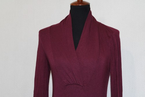 Maglione maglia viola vino Banana Republic taglia M tunica top manica lunga scollo a V - Foto 2 di 6