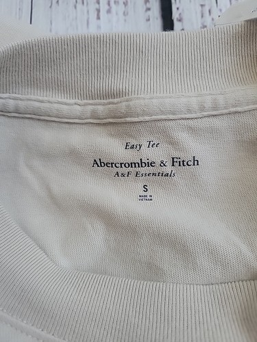 Abercrombie & Fitch Essential Easy Tee Beige Small NEW NWT Relaxed 100% cotton - Picture 6 of 6